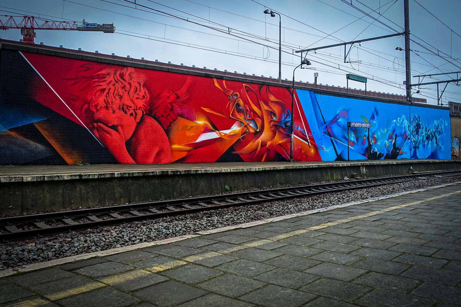 Graffiti 3199 Triple d'Anvers captured by Rabot in Antwerpen Belgium 